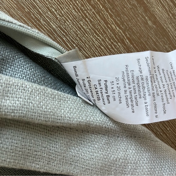 Pottery Barn flax linen 18x18 pillow cover, blue and gray, EUC - Picture 4 of 5